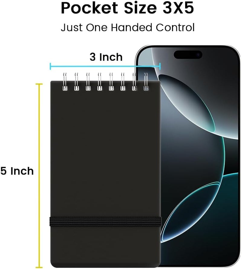 Beyong Small Pocket Notebook Journal, Mini Notepad Spiral Notebooks for Work School (Black, 3x5) - Image 5